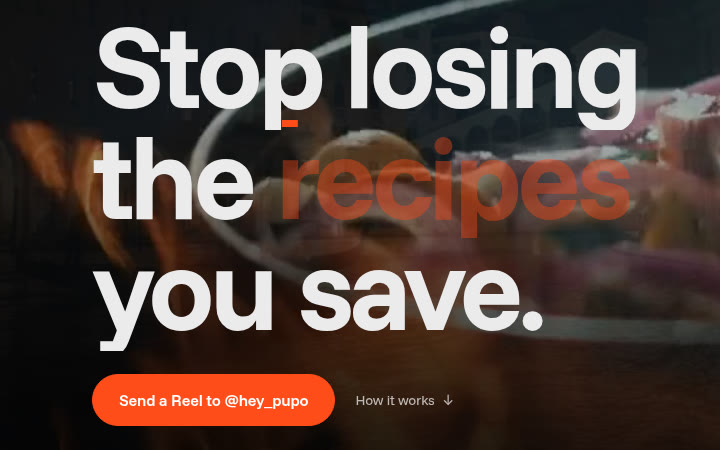 Pupo: stop losing the recipes you save
